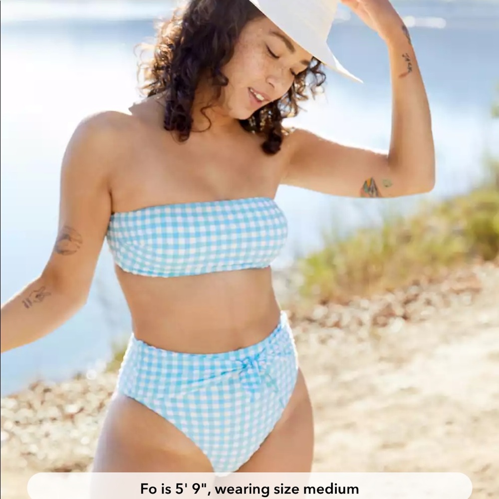Aerie gingham bandeau top & OG cheeky bottom swim